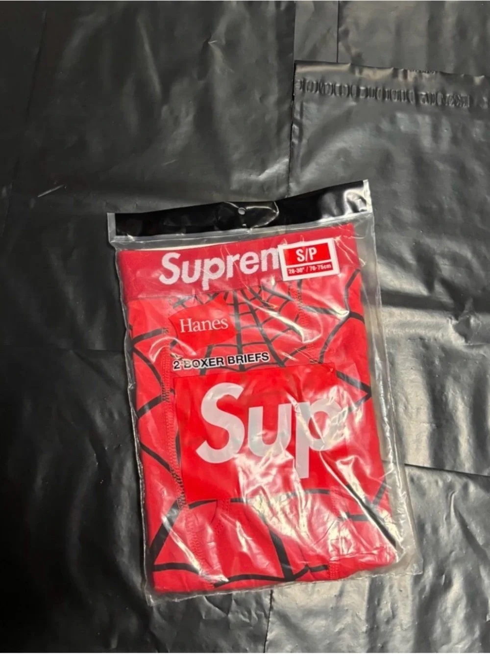 Supreme Red Boxer Briefs with Black Graphic - 2 Pack
